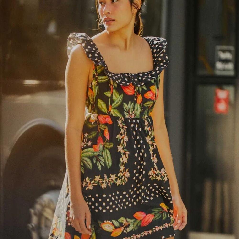 FARM Rio Cocoa Paradise Mini Sundress